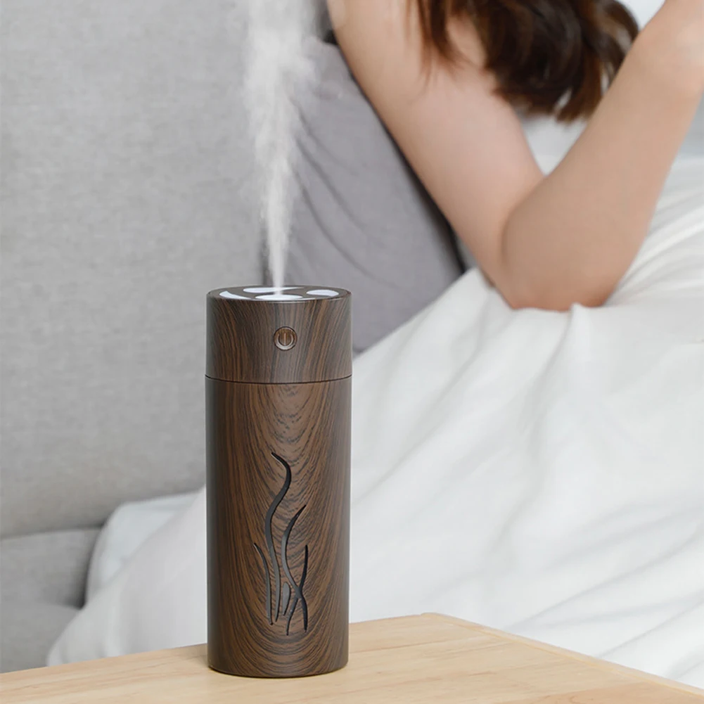 

Wood Grain Household air USB Humidifier Ultrasonic Aroma Essential Oil Diffuser 3 In 1 Mini Humidificador LED Lamp Mist Maker