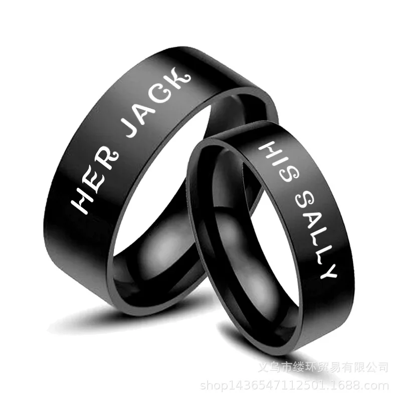 Новые ювелирные изделия высококлассные черные парные кольца для влюбленных его