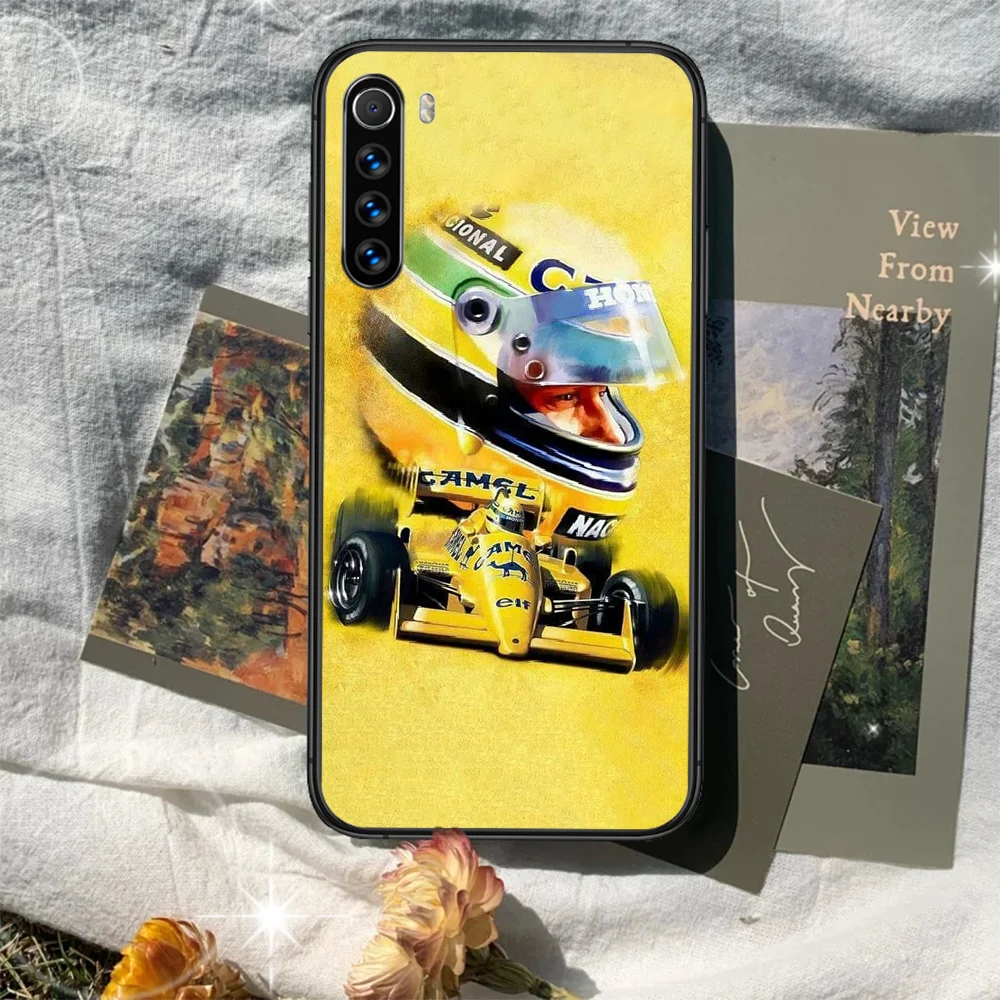 

F1 Ayrton Senna Phone Case For XIAOMI Redmi Note 5 7 8 T 9 6A 7A 8A 9S K 20 30 Pro black Back Luxury Prime Tpu Cell Silicone