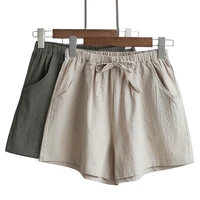 cotton linen shorts woman basic short pants mini trousers trafic fashion bottom for teen girls plus size summer 2021