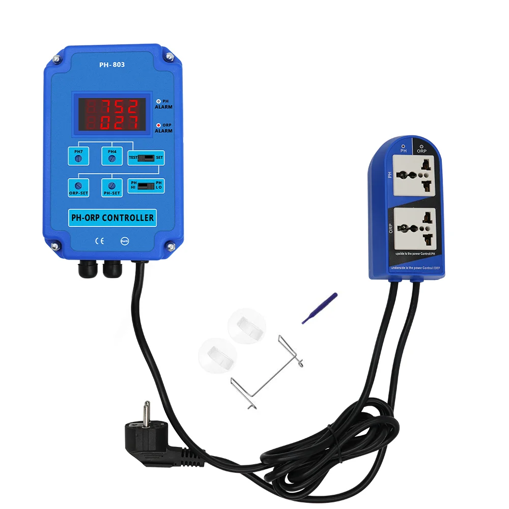 

2 in 1 Digital PH ORP Redox Controller Monitor Output Power Relay Control Electrode BNC Probe for Aquarium Hydroponics Plants