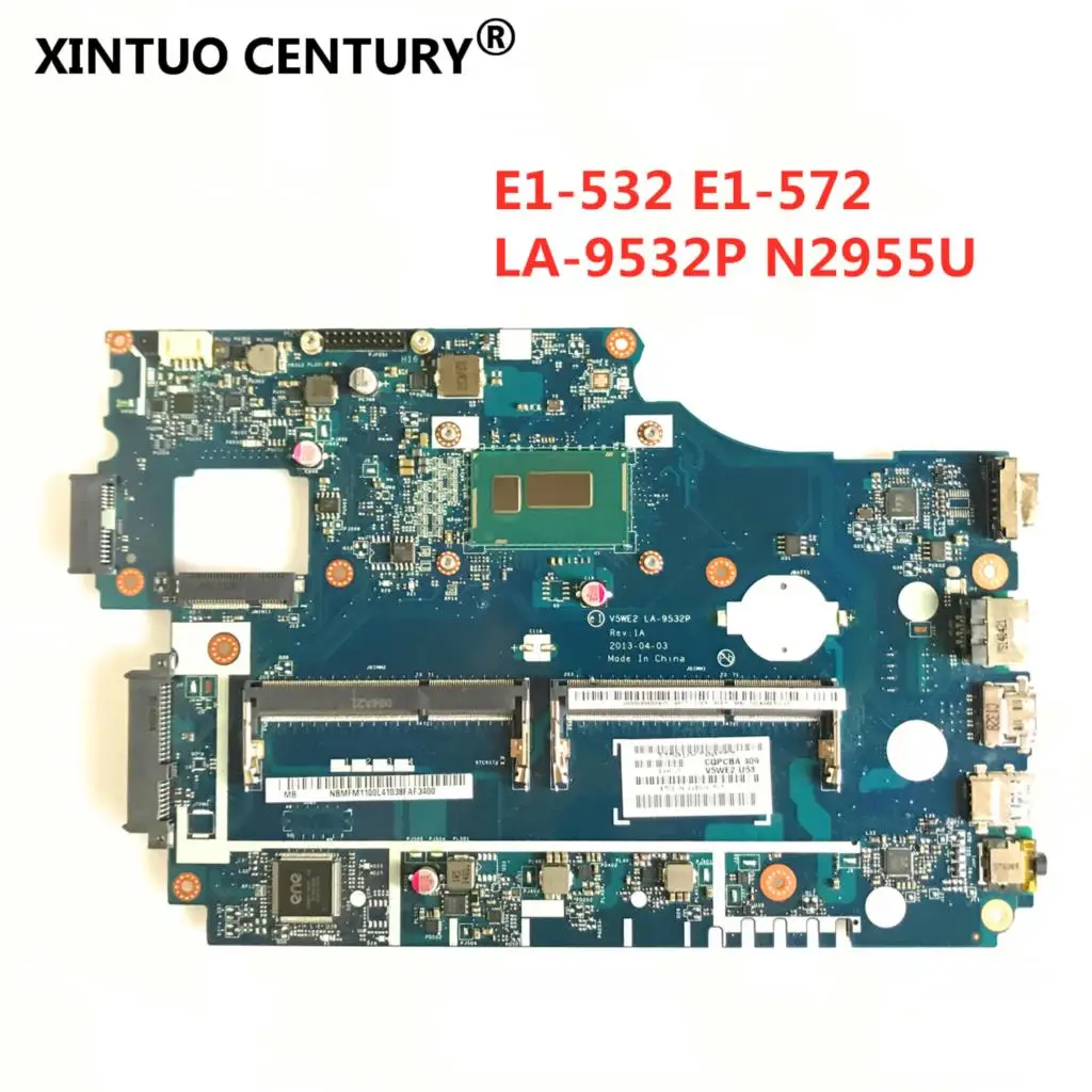 

Free Shipping V5WE2 LA-9532P Laptop Motherboard For ACER E1-572G E1-532 TMP255 System motherboard N2955u 100% tested work