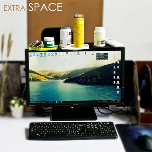 Горячая Регулируемая полка для экрана офисная компьютерная стойка хранения