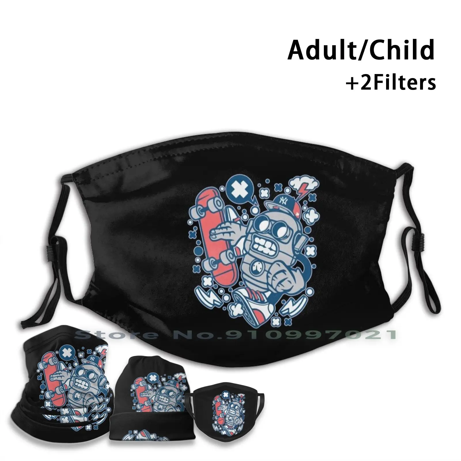 

Robot Skater Custom Design For Child Adult Mask Filter Washable Face Mask Aibo Aibo Ers11 Ers111 Ers 110 Ers 111 Robot Mid 90s
