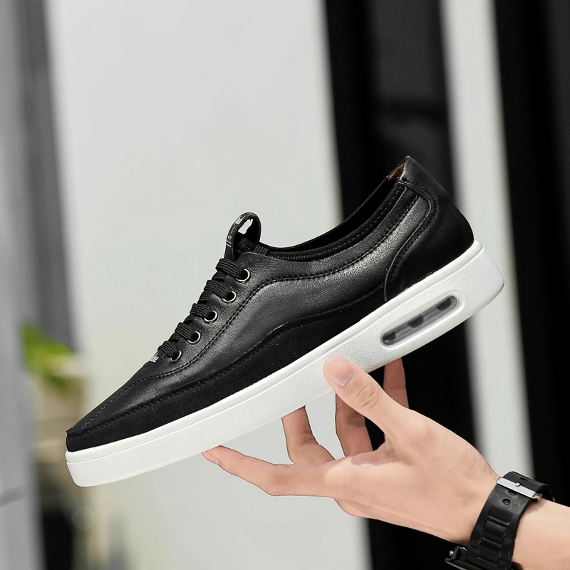 

Men Loafers Shoes Genuine Leather Casual Sneakers Male Fashion Soft Flats Korean White Casual Shoes