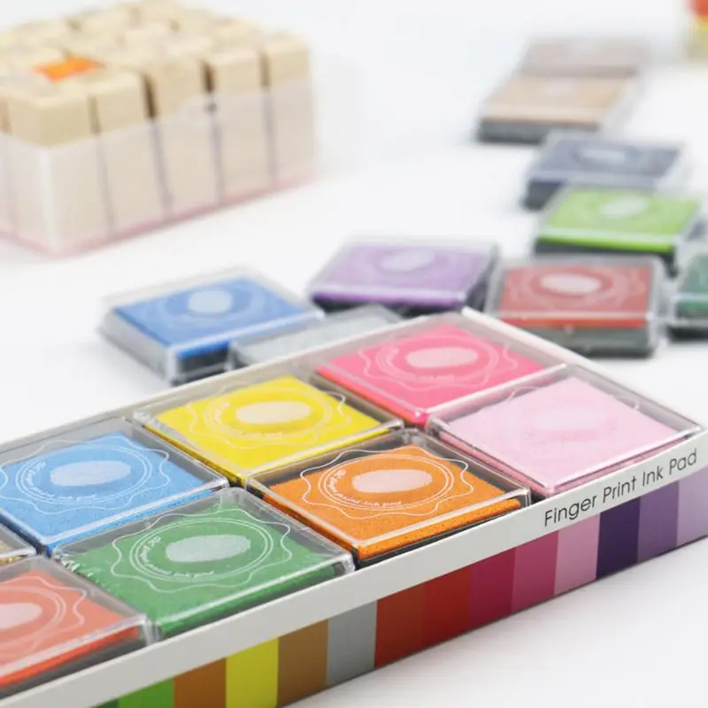 

20 Colors Gradient Ramp Rainbow Colored Stamp Kids Finger Painting Ink Pad Drawing Preschool Learning Scrapbooking Educational T