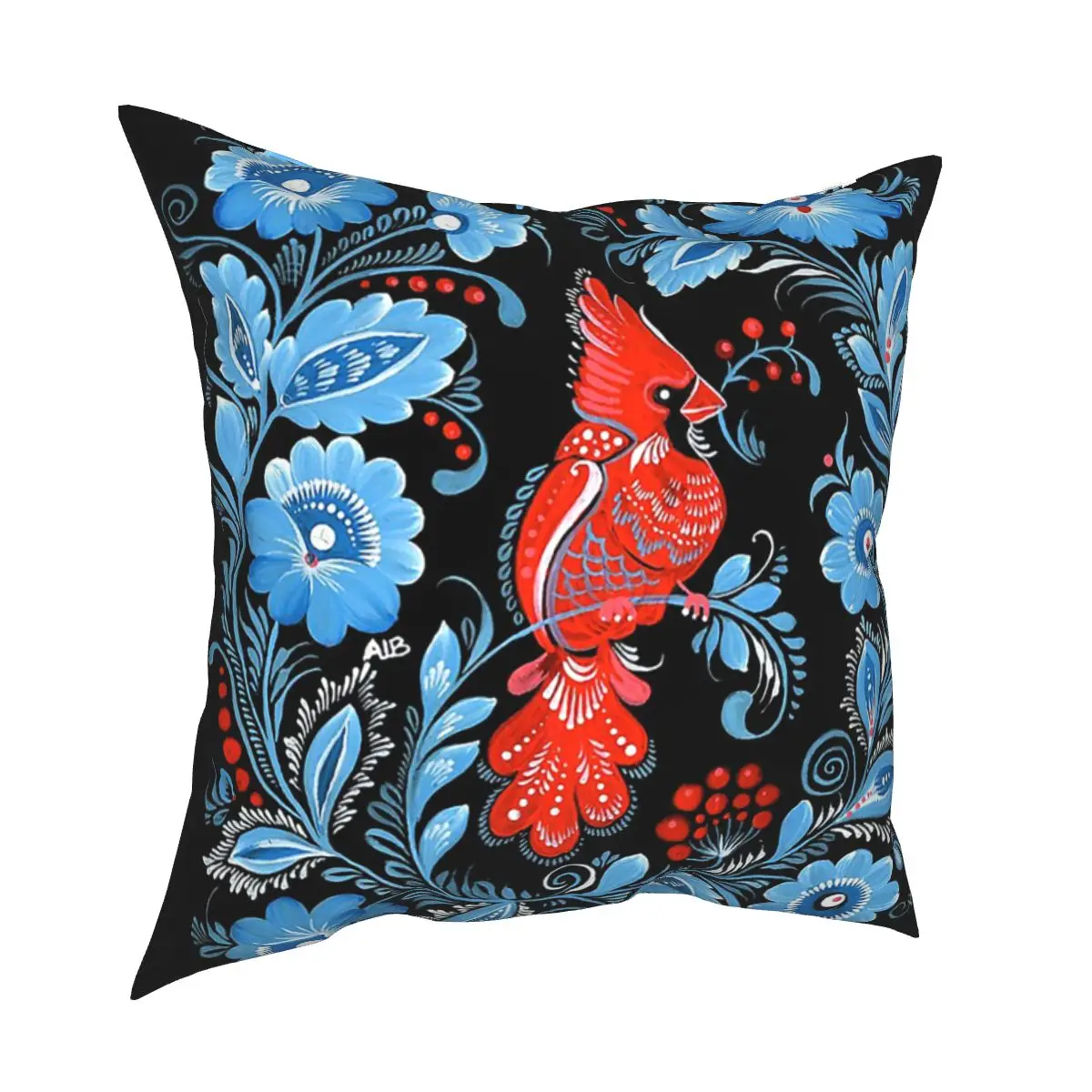 

Рождественская птица, фольклорное искусство, мягкая ткань, наволочка для подушки, декоративный домашний чехол для диванной подушки, квадра...