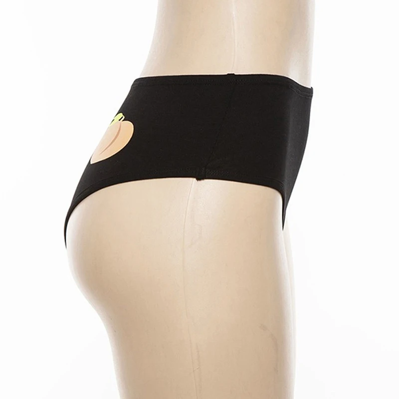 Прикольного персика с рисунком трусы для девочек бантами Интимной трусики