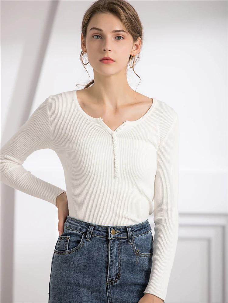 Свитер женский однотонный на пуговицах SW803 | Женская одежда