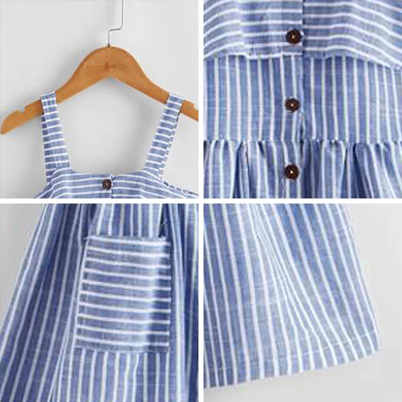 

Girls Party Striped Dress 2021 Summer Girl Kids Costumes Toddler Suspender Princess Vestidos Casual Children Clothing