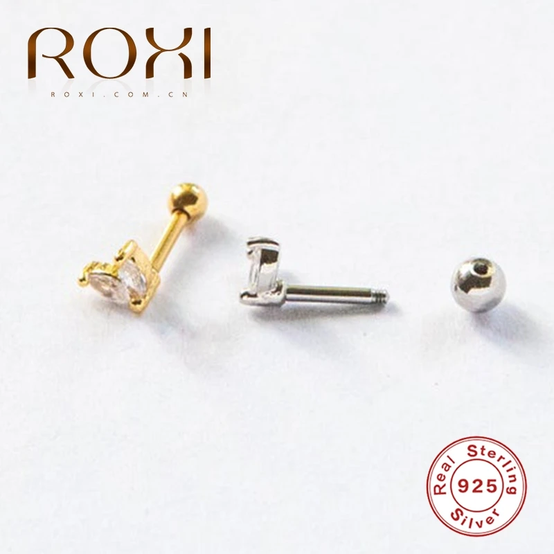 Женские серьги-гвоздики из серебра 925 пробы в виде сердца | Украшения и аксессуары