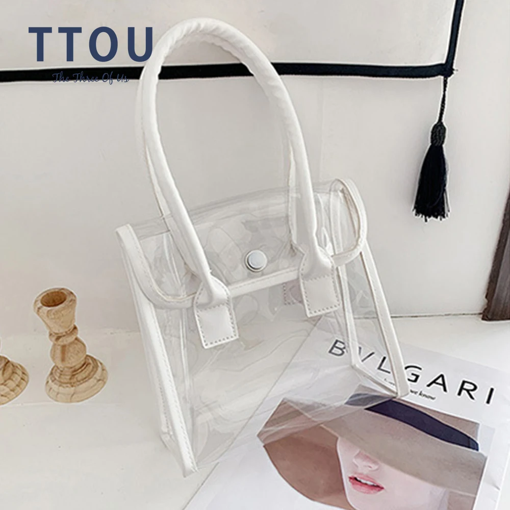 Модный дизайн женские прозрачные сумки мессенджеры ПВХ Желейная сумка через
