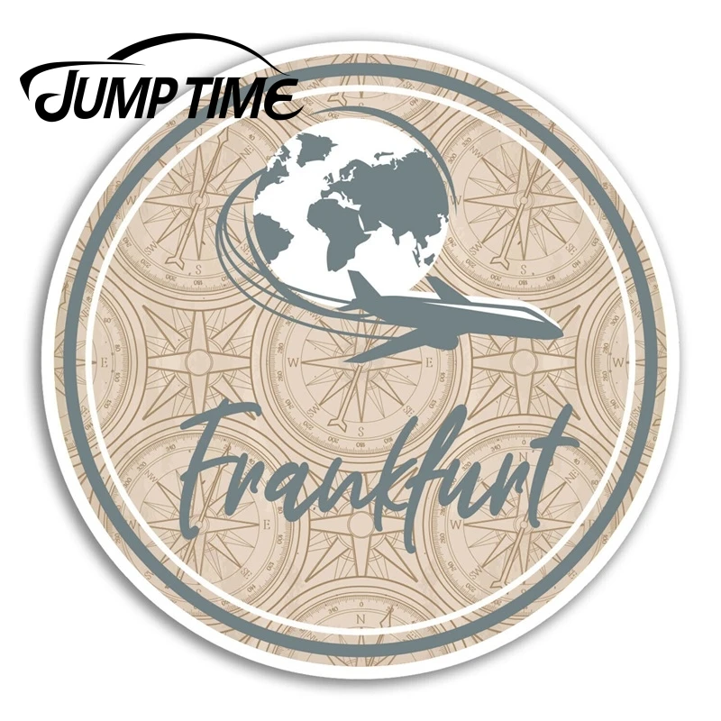 

Виниловая наклейка с изображением времени скачка Франкфурта, Германия, наклейка с изображением глобуса, водонепроницаемый декоративный ба...