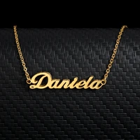 customized fashion stainless steel name necklace personalized letter choker necklace pendant nameplate gift