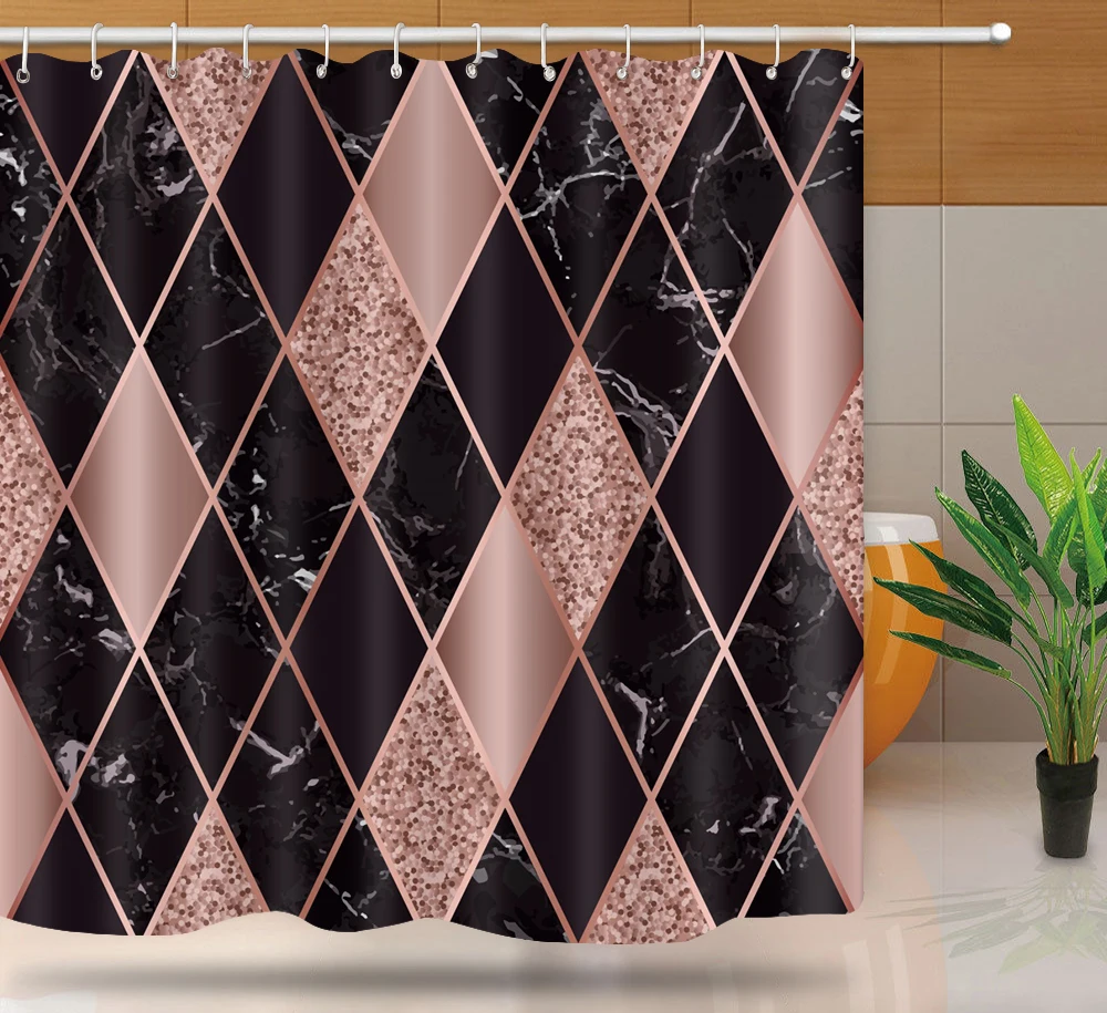 MTMETY Nordic simplicity Waterproof Shower Curtains Polyester Marble Stripes Printing Shower Curtains Bath Screens For bathroom waterproof bathroom blackout shower curtains for home bathtub partition curtains polyester wet dry separation bath screens sale