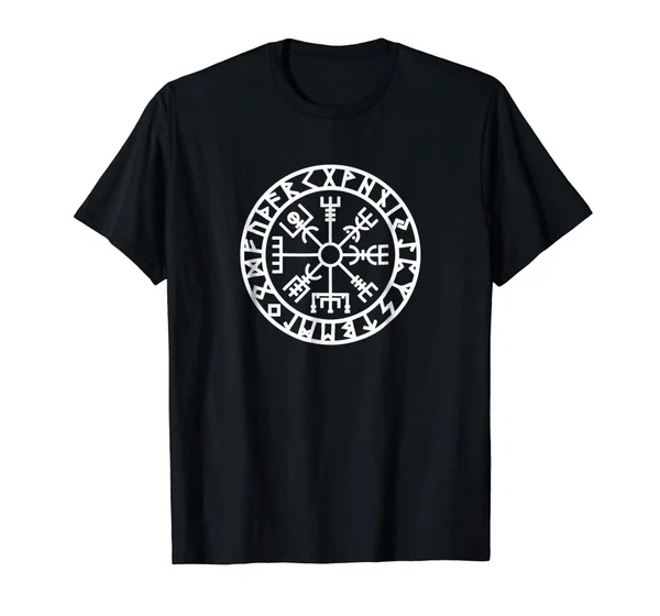 

Classic Vegvisir Viking Compass Protection Old Norse Warrior T-shirt Men