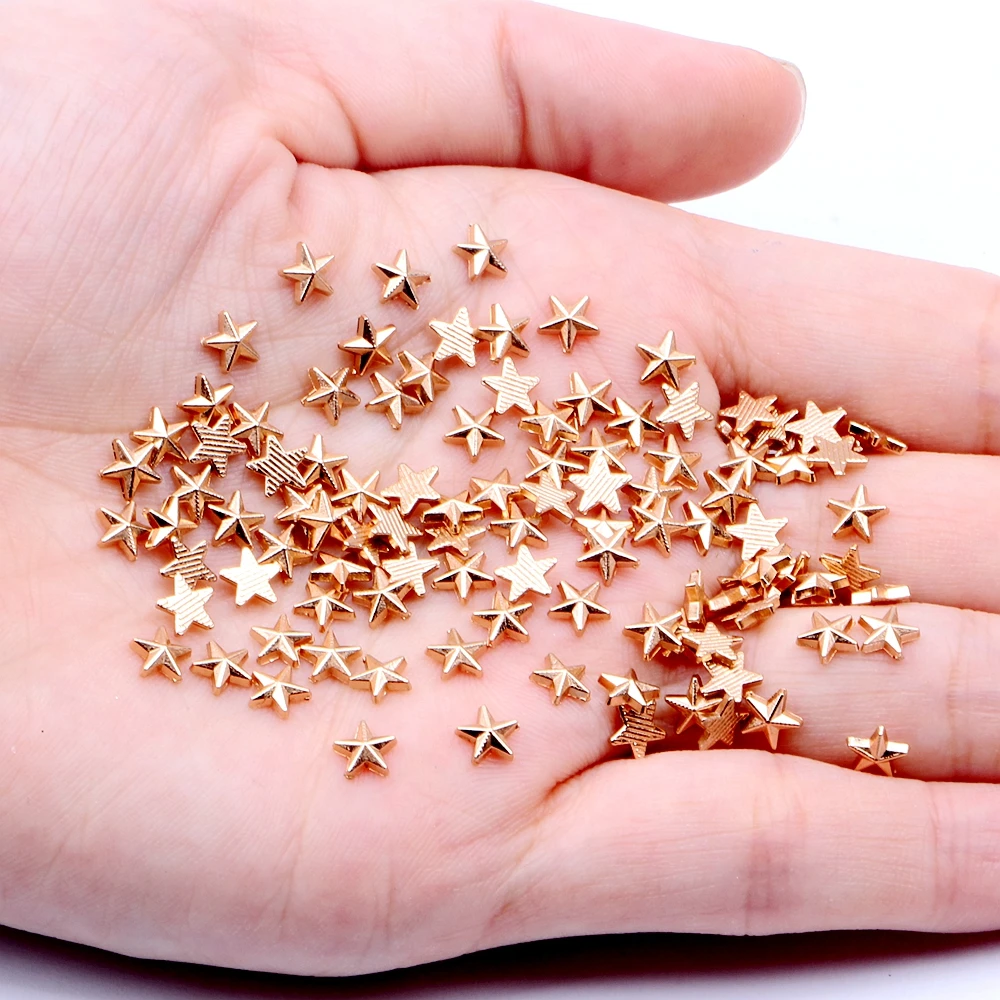 01 rose gold 5mm Серия звездное небо 100 шт 5 стилей позолоченное розовым золотом планета Луна застежки для самодельные Украшения, Аксессуары - Цвет: 01 rose gold 5mm