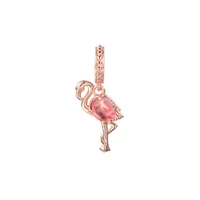 2021 silver kralen voor sieraden maken pink murano glass flamingo dangle fits 925 silver original charms bracelets for woman diy