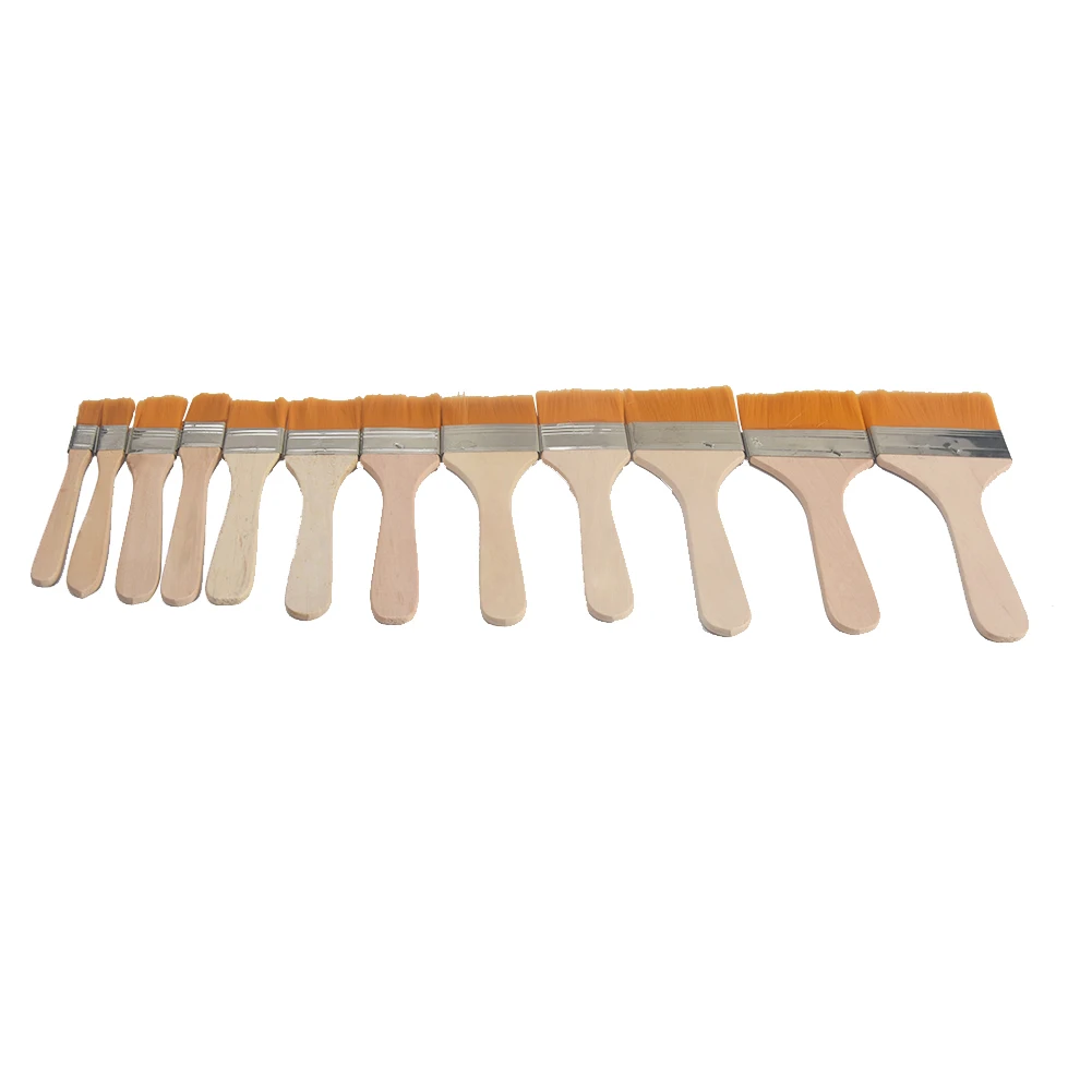 

12pcs/set Oil Painting With Wood Handles Gouache Nylon Wall Decor Watercolor Barbecue Reusable Gift For Children Paint Brush
