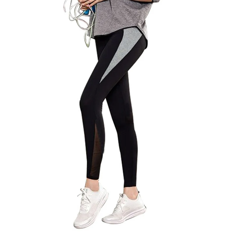 Новые сетчатые леггинсы для фитнеса женские сексуальные Лоскутные обтягивающие