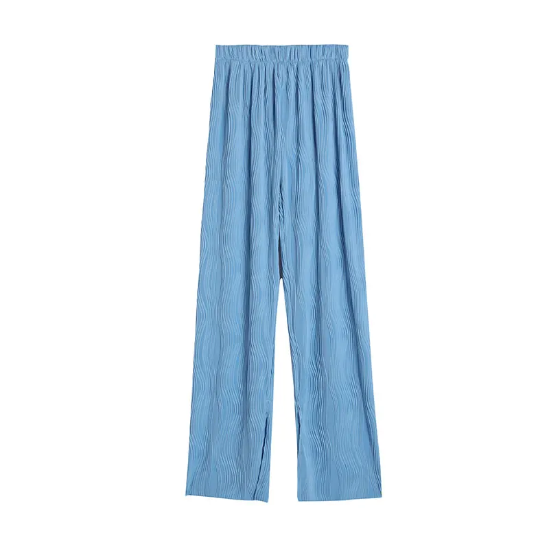 

Split Wide Leg Pants Women's Summer High Waist Pleated Draped Pants Thin Straight Pants 2021 New Loose Casual Pants