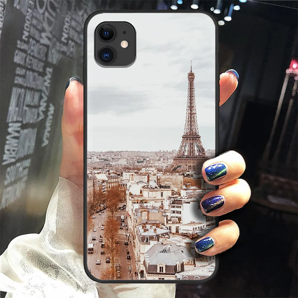 

Romantic Paris Eiffel Tower Phone Case Cover Hull For iphone 5 5s se 2 6 6s 7 8 12 mini plus X XS XR 11 PRO MAX black funda