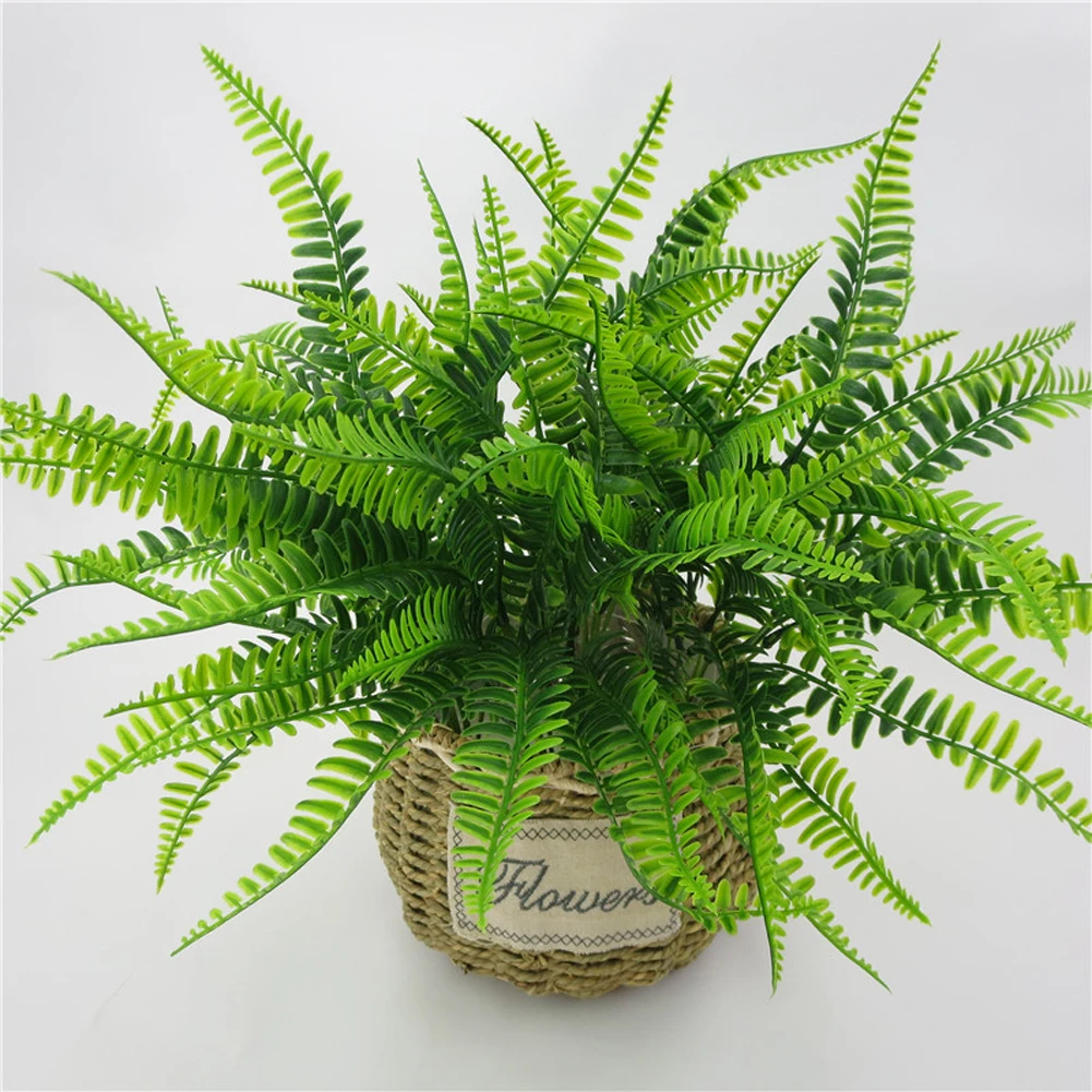 

7 Fork Simulation Fern Grass Green Plant Artificial Fern Persian Leaves Flower Wall Hanging Plants Home Wedding Shop Decoration