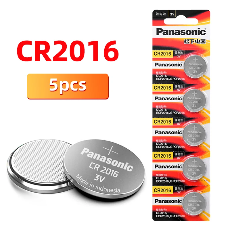 

Brand New PANASONIC 5pcs/lot cr2016 BR2016 DL2016 LM2016 KCR2016 ECR2016 Button Cell Batteries 3V Coin Lithium watch game