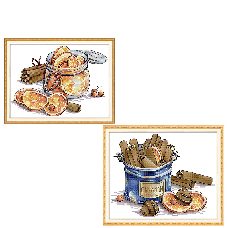 Набор для вышивки крестом Joy Sunday DMC 11CT 14CT с рисунком лимона и корицы домашний декор