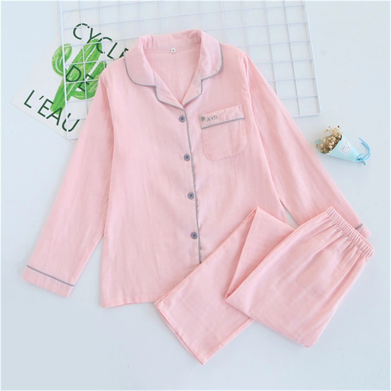 Женский домашний костюм хлопковая марлевая Пижама женские хлопковые пижамы с