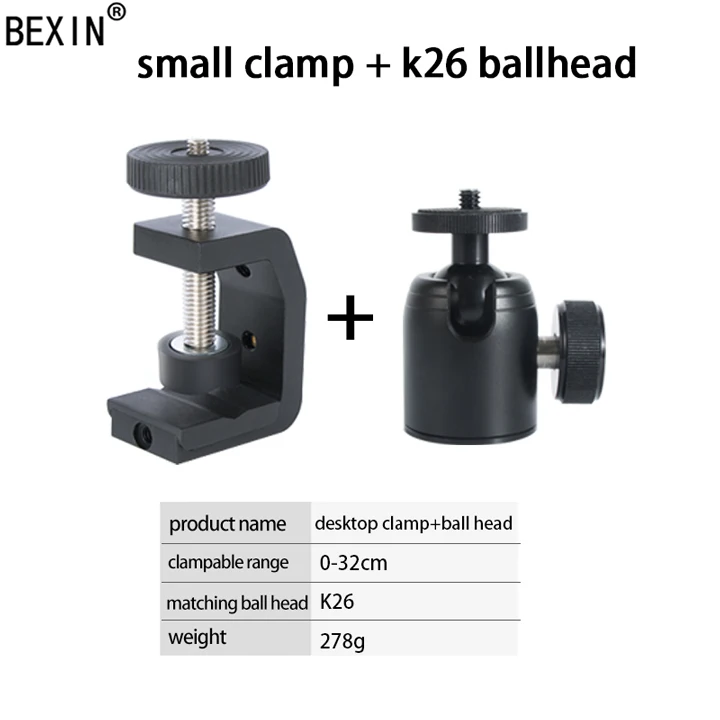 small clamp and k26 Настольная подставка зажим для камеры c-style зажим Универсальный Алюминиевый зажим для телефона dslr Поддержка для камеры аксессуары для фотосъемки - Цвет: small clamp and k26