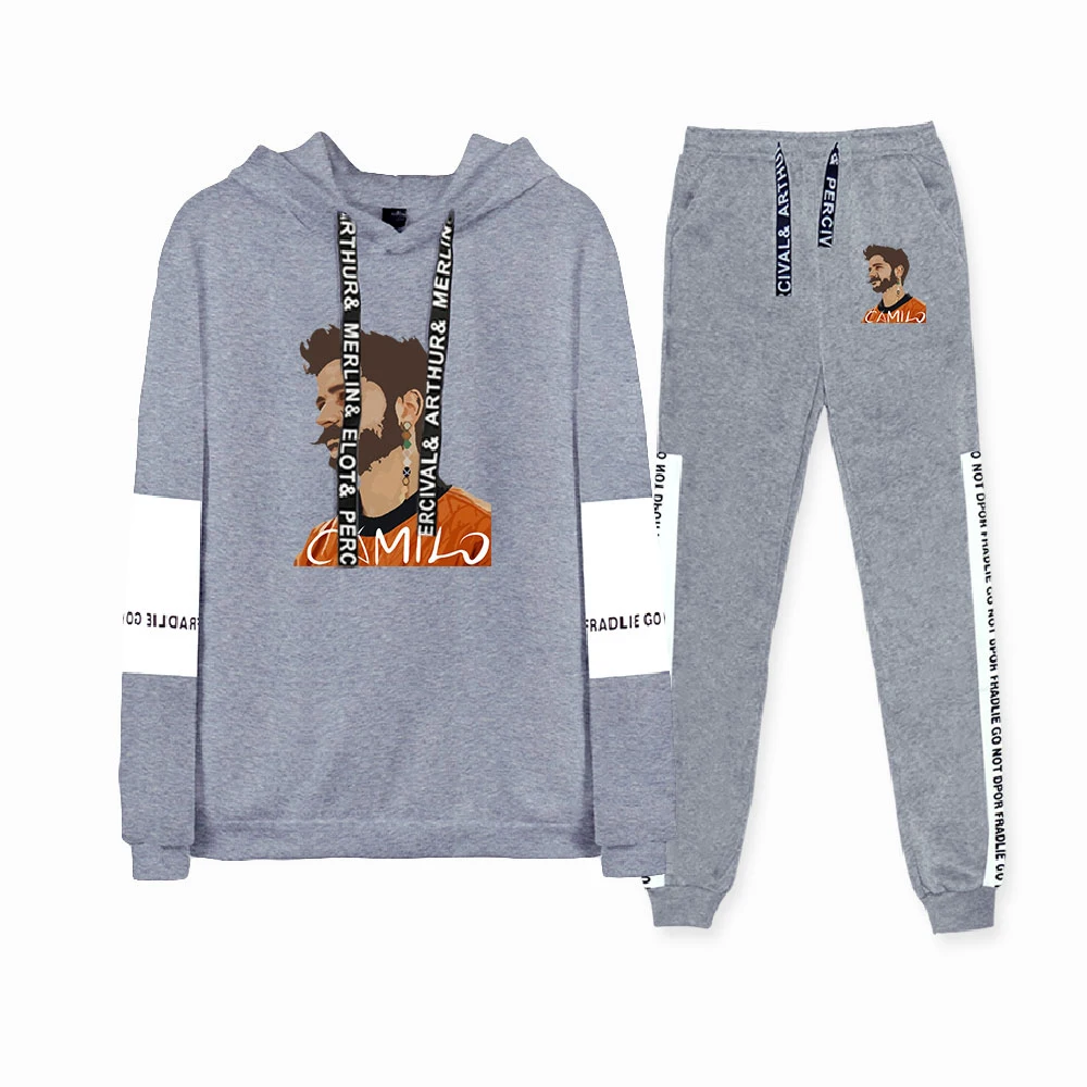 

Gifted Camilo Echeverry Paint Fall Winter Suit Hoodies Patchwork Sweatshirt Banded Pant Two Piece Streetwear Chic Style Y2K Suit