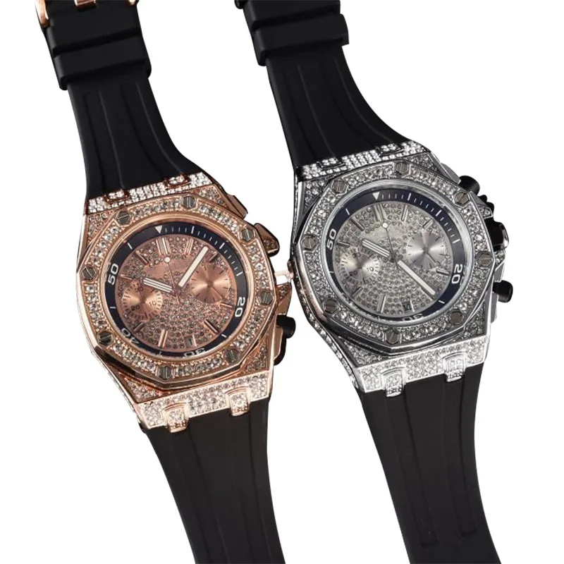 

Hengbolong wine barrel watch transparent inlaid diamond Ghost Head personality fashion watch men's Watch