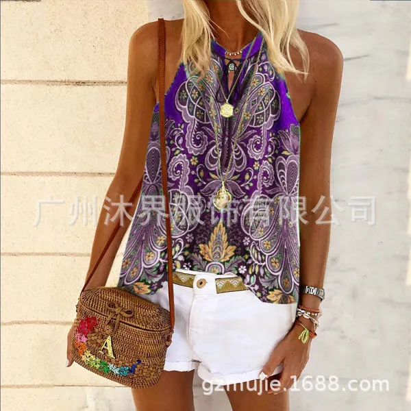 Повседневная Женская майка в европейском стиле летний топ с лямкой на шее