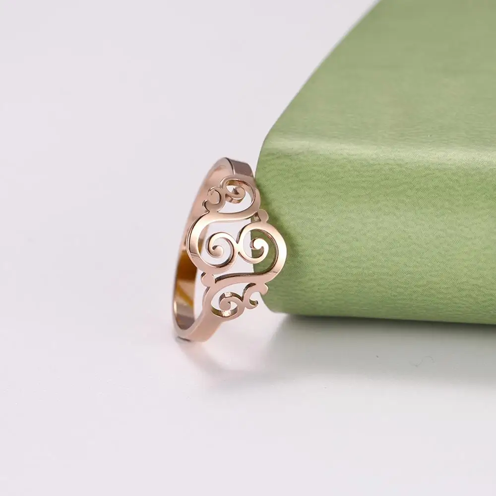 Женское кольцо с цветком и клевером Lemegeton полый Филигранное ювелирные украшения