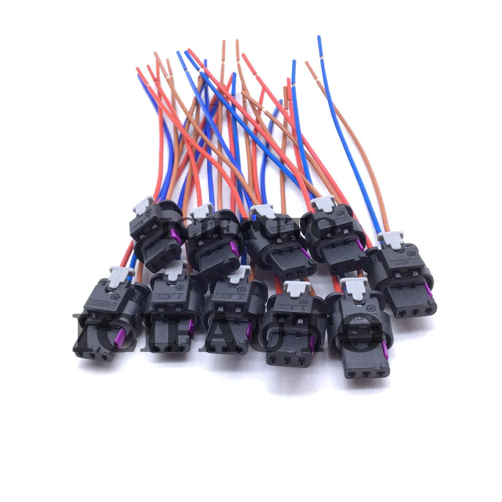 

3-контактный разъем датчика парковки PDC, разъем, корпус с проволочной косичкой для VW Audi Ford Land Rover BWM 3C 0973203 4H 0973703