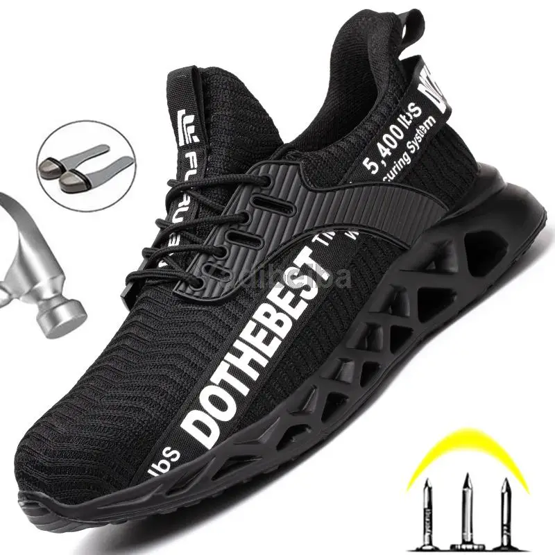 

Lightweight Safety Work Shoes Men Women Work Sneakers Anti-puncture Steel Toe Shoes Breathable Construction Work Safety Boots