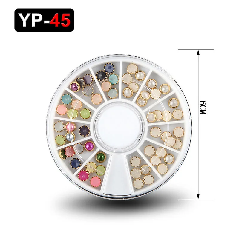 AB металлическое колесо с жемчужинами бусины для ногтей шпильки блестящие стразы