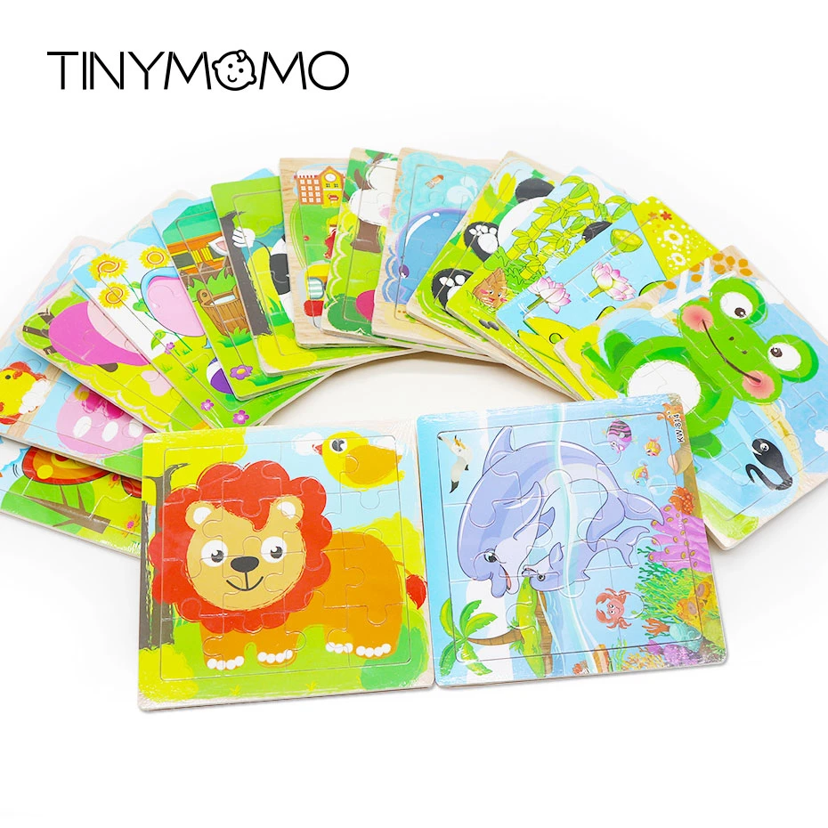 22 стиля Мультяшные деревянные пазлы детские игрушки с животными От 2 до 6 лет