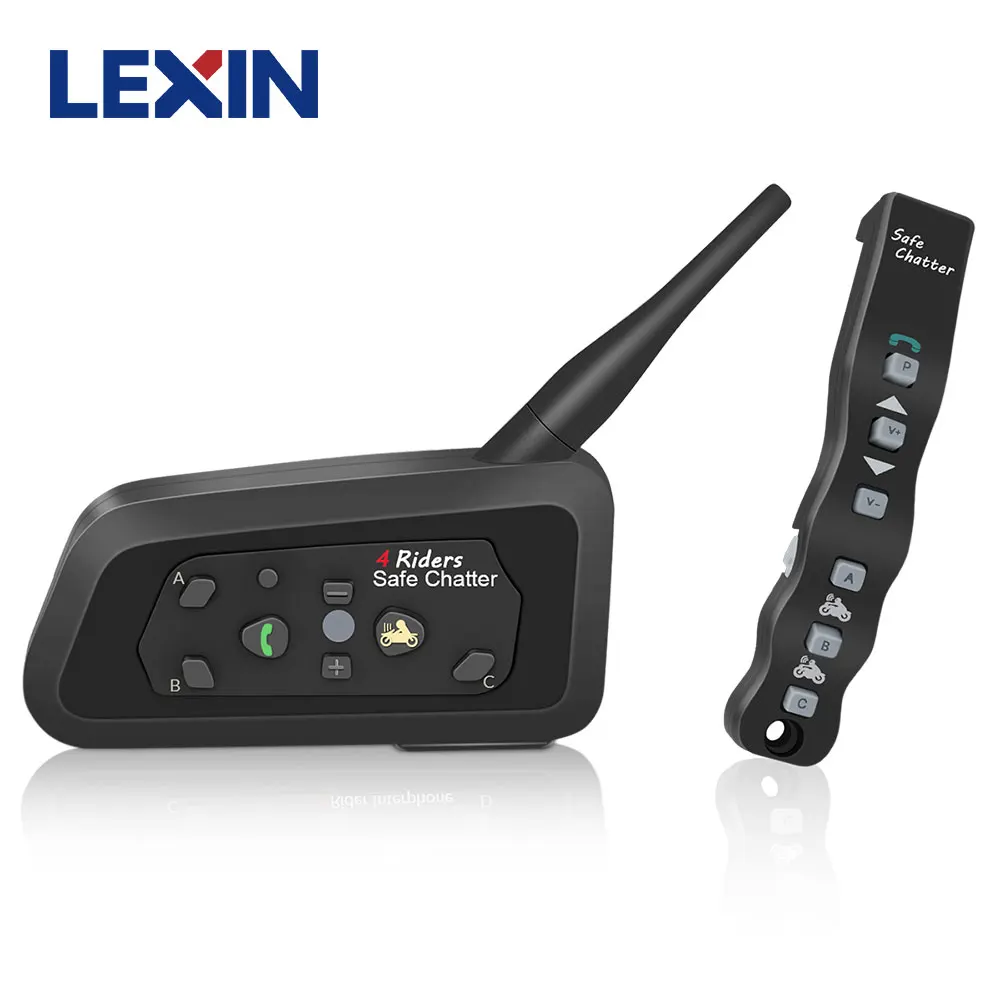 Lexin 1шт A4 BT Интерком с Пульта Дистанционного Управления для 4 Гонщков Bluetooth