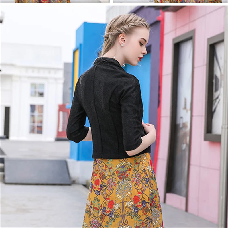 

Spring small suit jacket Women temperament Slim 2020 professional lace suit short Female Tops Suit Blazer Femme Jackets W326