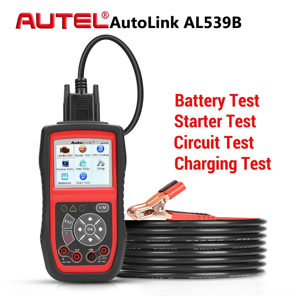 Устройство автосвязи мотеля AL539B батарея тестовый прибор OBD2 сканер Авто Код считыватель автомобильный диагностический инструмент Avometer испытание напряжения Cranking тест
