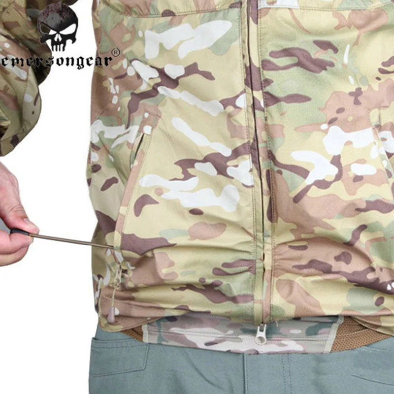 Охотничья Боевая куртка EMERSON SoftShell ветровка дышащая пот мультикам черный DE EM6810