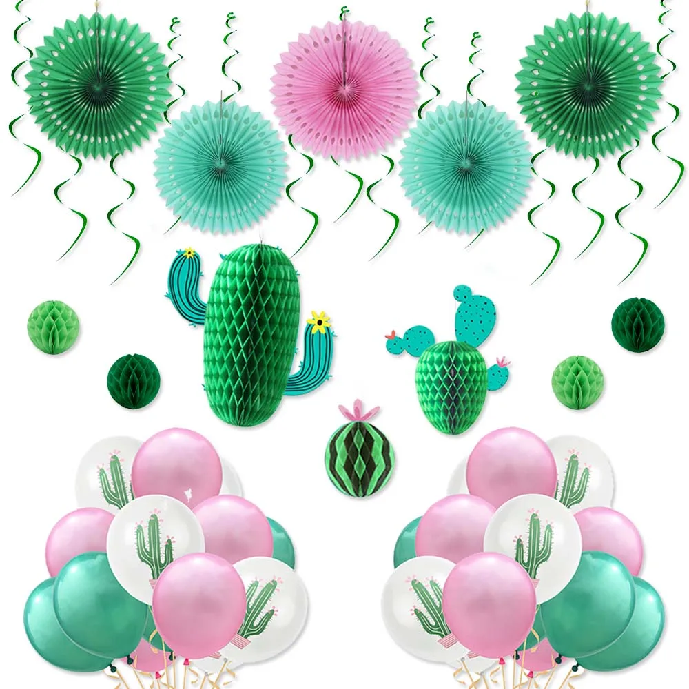 Кактус вечерние украшения набор кактус Висячие потолочные Swirls тропические