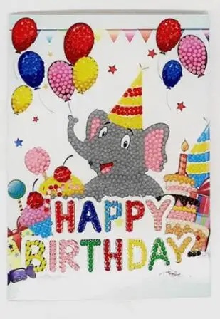 Алмазная живопись карта на день рождения бриллиантовая мозаика ручной работы 5D