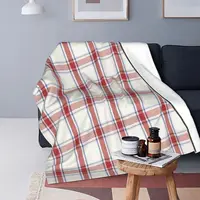 Plaid Blankets Fleece All Season Retro Simple Breathable Super Warm Throw Blanket for Bed Car Rug Piece