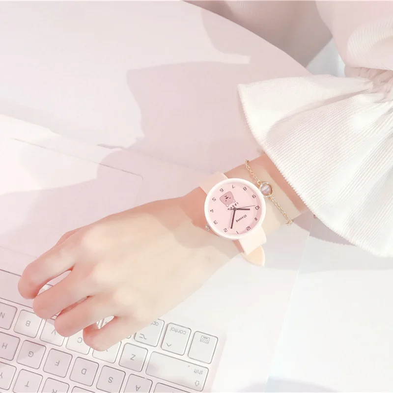 2019 изысканные силиконовые часы с милым мультяшным медведем модные повседневные