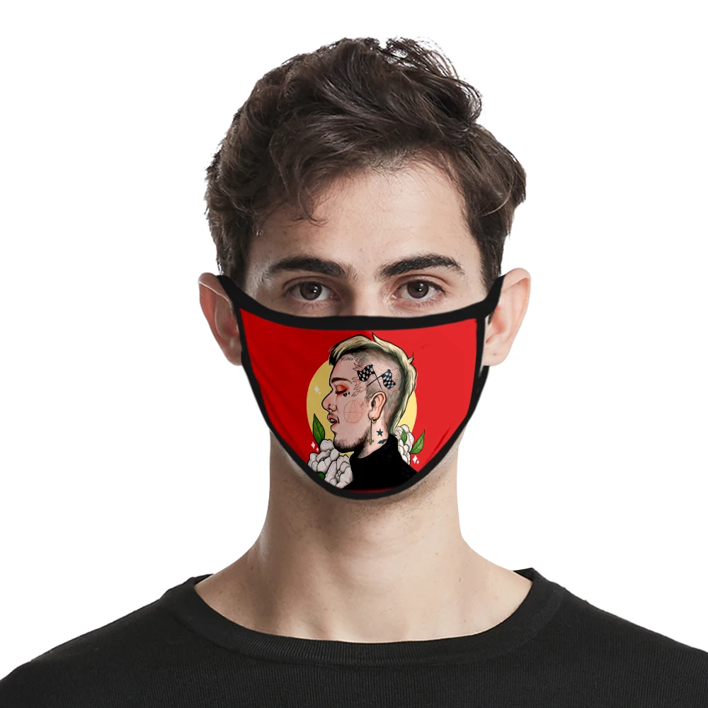 

New Reusable Mask Lil.peep Face Mask 3D Print Black Face Mouth Masks Changeable style Mask Anime Unisex Men Fashion Mask