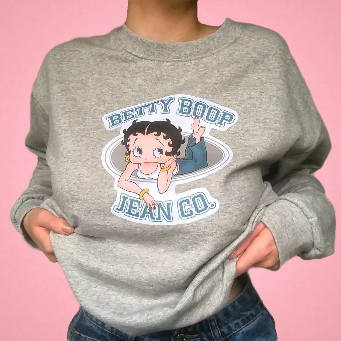 

UETEEY BRAND American Vintage Betty Boop Cartoon Printed 80s 90s Pullover Autumn Long Sleeve Cute Jacket Women Warm Sweatshirts