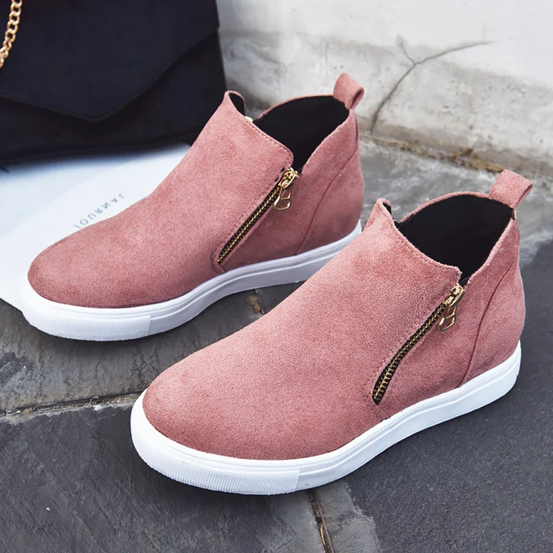 Женские высокие кроссовки большого размера 43 замшевые на платформе с